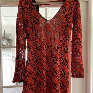 Orange lace dress